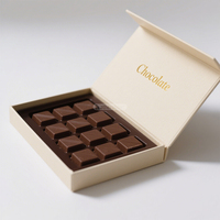 Emballage rigide magnétique recyclable fait à la main boîtes de chocolat sucré truffe de luxe avec insert