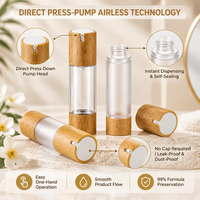 Flacon pompe airless de luxe pour cosmétiques, en argent électroplaqué, conteneur sous vide pour sérum, fond de teint, lotion, emballage en vrac