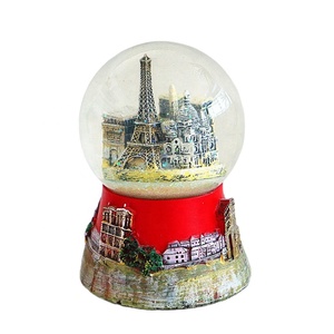 Globe d'eau en résine avec les attractions de <span class=keywords><strong>Paris</strong></span>, boule d'eau en verre et boule de neige en résine, souvenirs en verre avec musique - Product Image 4