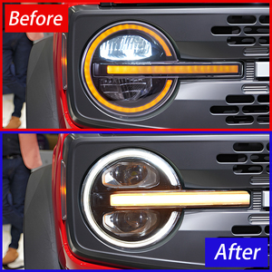 Lámparas delanteras de coche para <span class=keywords><strong>Ford</strong></span> <span class=keywords><strong>Bronco</strong></span> 2021-2024 LED Auto faros montaje actualización alta calidad 2 proyector lente accesorios de coche - Product Image 2