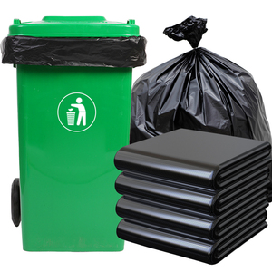 Plastik çöp torbaları ağır kalınlaşmış düz ağız çöp torbaları toptan büyük siyah 50*60cm, ağırlık başına kalınlığı 35 Um 8g, - Product Image 3