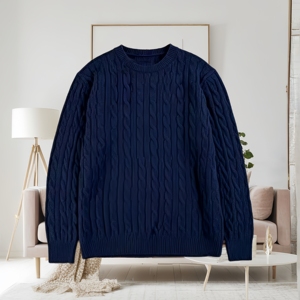 Maglione da <span class=keywords><strong>Uomo</strong></span> in <span class=keywords><strong>Lana</strong></span> Grezza Retrò con Logo Ricamato Personalizzato, Maglione Traspirante Antivento e Caldo, Maglione Casual Invernale da <span class=keywords><strong>Uomo</strong></span> - Product Image 3