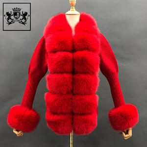 <span class=keywords><strong>Cardigan</strong></span> in Vera Pelliccia di Volpe <span class=keywords><strong>a</strong></span> <span class=keywords><strong>Maniche</strong></span> Lunghe per Donna, Prezzo di Fabbrica Janefur - Product Image 4