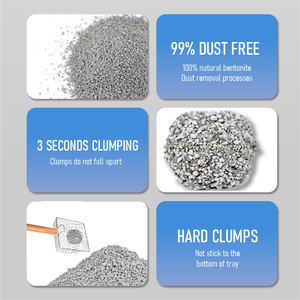 Échantillons gratuits, forte désodorisation, agglomération rapide, litière pour chat en bentonite, sable biodégradable, écologique, particules à l'arôme neutre - Product Image 2