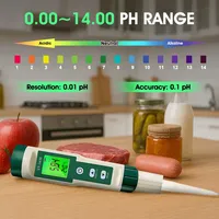 Testeur de pH numérique portable avec affichage de température rétroéclairé ATC pour sonde de pH de laboratoire pour pâte à pain au levain, pile LR44