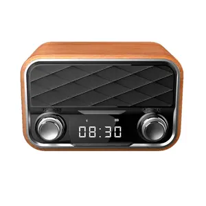 Sản phẩm kỹ thuật số di động đài phát thanh cầm tay kỹ thuật số Retro Loa gỗ có thể sạc lại - Product Image 1