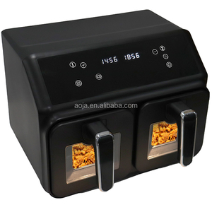 AOJA 2024 Nouvelles Friteuses à Air à Commandes Numériques 4 + 4 8L Grande Capacité 2 Paniers de Friture Indépendants Double Panier <span class=keywords><strong>AirFryer</strong></span> Sans Huile-Noir - Product Image 3