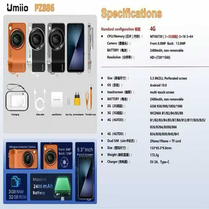 <span class=keywords><strong>โทรศัพท์</strong></span>กล้องวิดีโอ 4K รุ่นใหม่ล่าสุดปี 2026 Umiio PZ886, หน้าจอแบบเจาะรู 5.3 นิ้ว, 3GB+32GB, กล้อง 8MP+13MP, สมาร์ทโฟน Android 10 4G - Product Image 6