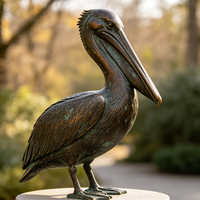 Statue de pélican en bronze, décoration de parc extérieur, animal de grande taille, pour la maison et le jardin