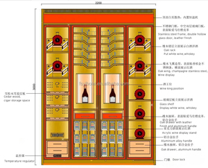 Kính Sang Trọng Tủ Rượu Nóng Bán Hệ Thống Làm Mát Tùy Chỉnh Thiết Kế Hầm Rượu Vang Cho Thân Thiện Với Môi Phòng Khách Bao Gồm Ngăn Kéo Trượt - Product Image 3
