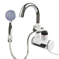 Salle de bain portable sans réservoir en plastique. Robinet d'eau chaude froide robinet chauffe-eau électriques instantanés avec pommeau de douche