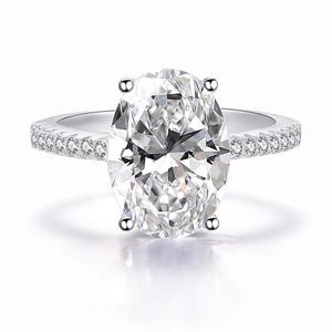 Nouveau classique émulation diamant ovale 9*13 Radine coupe 9 carats platine plaqué mariage bagues de fiançailles pour hommes et femmes - Product Image 1