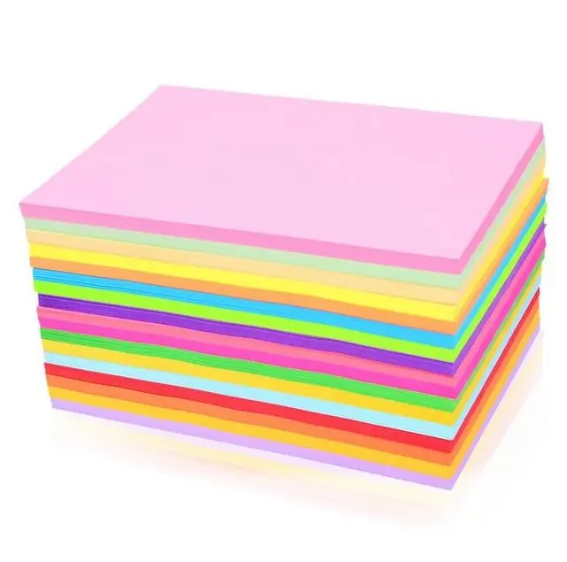 Papel da cor da impressão 10 cores variadas a4 tamanho do papel da cor 80g