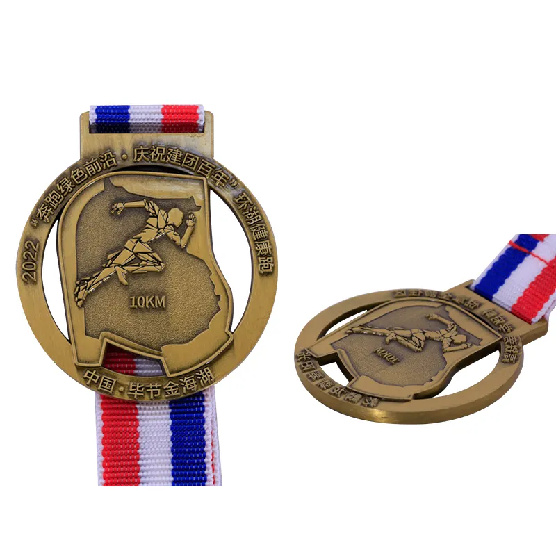 Diskon besar kustom olahraga logam murah berlari medali maraton emas perak 3D paduan seng Souvenir logam olahraga medali ODM OEM