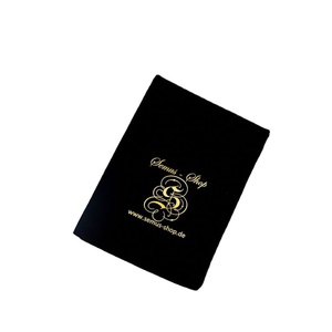 Pochette en velours noir avec cordon de serrage pour flacon de parfum et emballage de parfum, design personnalisé et logo doré disponibles - Product Image 1