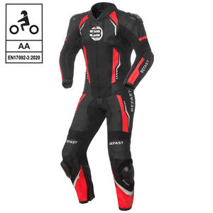 Befast Vegas CE kids leather racing minibike <b>suit</b> <b>Black</b> <b>Red</b> XXL - Product Image 1