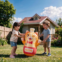 Sac de frappe gonflable en PVC motif chat de dessin animé Doctor Dolphin pour enfants de 6 à 8 ans, léger et durable, idéal pour l'extérieur, vente en gros