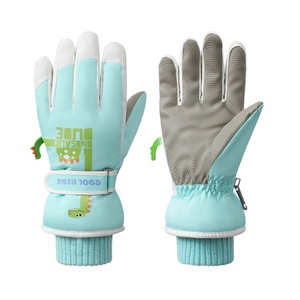 Gants de ski en polyester coupe-vent antidérapants à doigts entiers pour enfant garçon, motif dessin animé mignon, personnalisables, vente en gros, directement de l'usine - Product Image 1