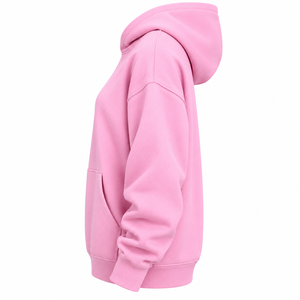 <b>Women's</b> Oversized <b>Pink</b> <b>Hoodie</b> 100% Cotton Fleece Pullover With Pockets Regular Fit Autumn Wear - Product Image 2
