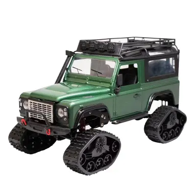 Full scale 1/12 4WD 2.4G off-road belt WIFI remote control vehicle hollow track tire climbing LED lamp simulation RC model car
