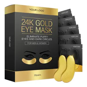 Maschera per occhi organica naturale con etichetta privata Gel Anti Aging rimuovi occhiaie maschera per occhi in oro 24K al collagene