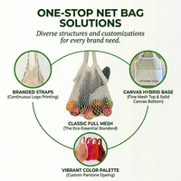 Ecologische brei- en haaktas voor boodschappen, katoenen netten tas voor fruit en groenten