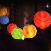 Populaire vente chaude intérieur extérieur tissu papier chinois lanterne LED fée fête jardin chaîne lumières vacances éclairage décoratif