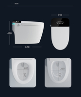 Nouvelle toilette intelligente pour la maison avec capteur de détection automatique, chasse d'eau automatique, fermeture automatique et siège chauffant