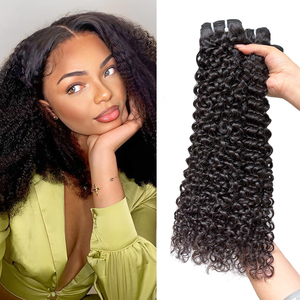 Pelo indio rizado birmano crudo dibujado doble de alta calidad, venta al por mayor sin procesar, paquetes de cabello humano virgen, cierre de encaje Frontal - Product Image 2