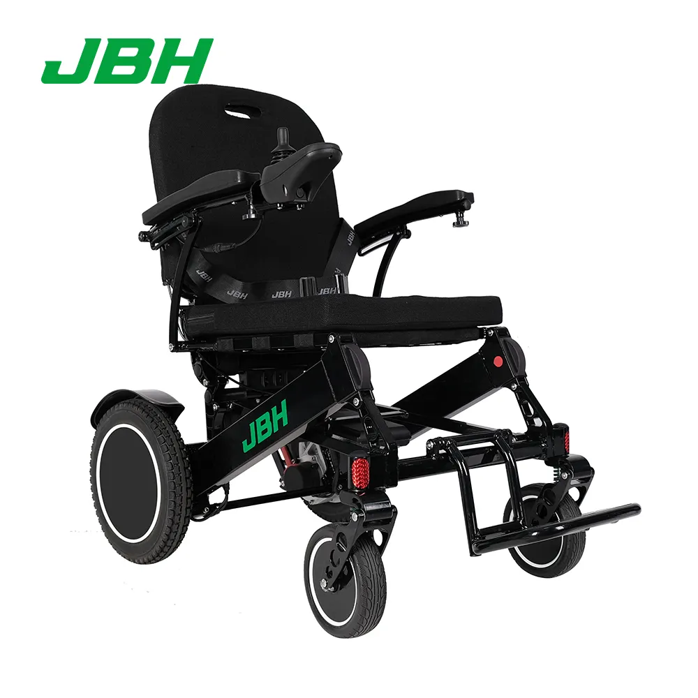 Silla de ruedas eléctrica plegable para discapacitados, asiento ligero portátil de aluminio, calidad superior