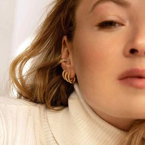 Heart Fruit Flower Earrings <b>for</b> <b>Women</b> Sculptural Earrings Stainless Steel Exaggerated Geometric Earrings - Product Image 2