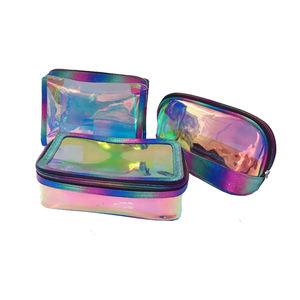 OEM/ODM 소형 사각 반투명 재사용 가능 EVA 플라스틱 지퍼백 화장품 여행용 의류 가방 투명 PVC 파우치 - Product Image 3