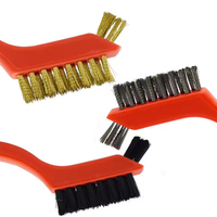 Brosse métallique pour le nettoyage des scories de soudage Brosse métallique en laiton/acier inoxydable/nylon poils supplémentaires pour le récurage de la peinture