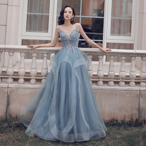 alibaba prom dresses Sheer-Bodice Long A-Line Prom Dress with Embroidery Sage / Small