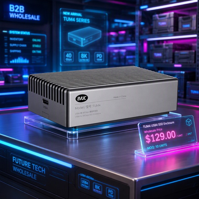 40Gbps Thunderbolt 4 SSD Enclosure USB4 M.2 NVMe External Case Ultra-Fast ASM2464PD Bridge Support 8TB SSD for Video Editing