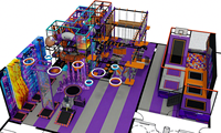 Aire de jeux souple personnalisable et durable pour parc à thème, avec piscine à balles et labyrinthe, équipement de terrain de jeux intérieur pour parc d'attractions