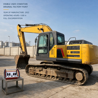 Excavatrice sur chenilles d'occasion de 22 tonnes avec télécommande hydraulique industrielle sans fil, 169 kW, 33 MPa, pour travaux de terrassement à distance, livraison immédiate