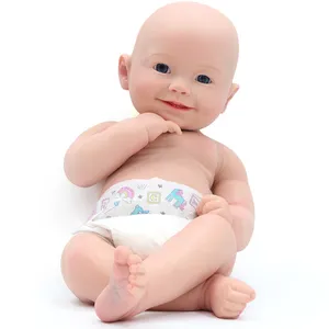 柔软硅胶重生婴儿娃娃小4月固体硅胶重生婴儿收藏家玩耍重生玩具