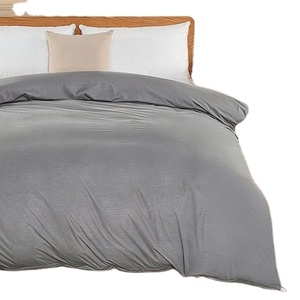 Ensemble de literie en polyester pur de couleur unie, lavable, résistant à la décoloration, collection de literie pour la maison et l'hôtel - Product Image 1