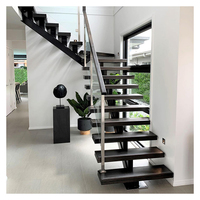 Alphalucasa — Double faisceau en acier et bois, siège d'escalier droits à usage domestique, en forme de U, accessoire en verre, nouveauté