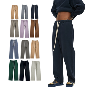 Pantalon de survêtement en éponge française TKAN331-2 avec logo personnalisé 100% coton Jogger Design New Style HeavyWeight 450gsm Baggy Straight pour hommes - Product Image 1