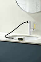 Robinet de lavabo de salle de bain numérique LED en laiton Maestro Spectrum Luxury 59 avec douchette extractible pour projets hôteliers
