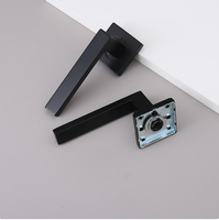 Poignée de porte carrée en acier inoxydable pour porte en bois d'appartement, installation facile et moderne, avec garantie d'un an