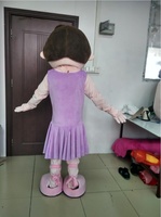 Costume de mascotte de danseuse adorable sur mesure Blue Sky avec robe en peluche lavande pour adultes, idéal pour les fêtes du Nouvel An