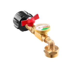Vanne solénoïde hydraulique avec commande marche/arrêt, adaptateur coudé de remplissage de propane avec manomètre pour réservoir de propane, pour usage en magasin d'alimentation - Product Image 4