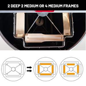 Witbee US Stock Beekeeping Starter Kit for Beekeeper Manual Honey Spinner 2 <b>Deep</b> 4 Medium <b>Frames</b> Honey Extractor Gear 201/304 - Product Image 4