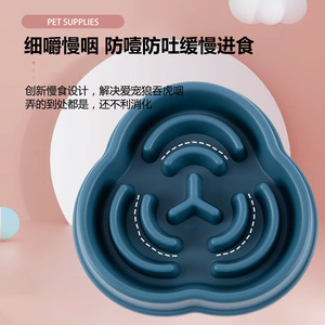Bol à alimentation lente pour animaux de compagnie Harry YaYa, en plastique, antidérapant, anti-renversement, bleu, jaune, vert, violet - Product Image 4