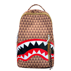 Modisches geometrisches Muster für Hai Mund Design Rucksack für Paare Trendy Casual School Reisetasche Reiß verschluss für Jugendliche - Product Image 3