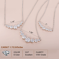 Mode 1.7ct/2.8ct/5ct Moissanite Bijoux de mariage 925 Sterling Silver Moissanite Diamant Pendentif Collier pour les femmes