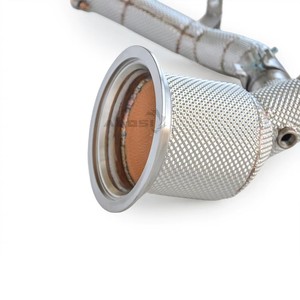 Collecteur d'échappement droit à haut débit sans catalyseur avec bouclier thermique pour Audi Q7 Q8 4M 3.0T EA839 2019-2024 - Product Image 5